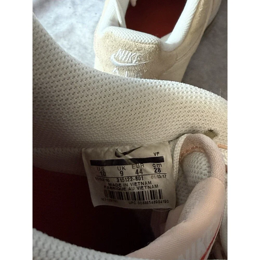 Nike Air Force 1 Low Size 10 Arctic Orange Shoes Sneakers 315122-801 Suede
